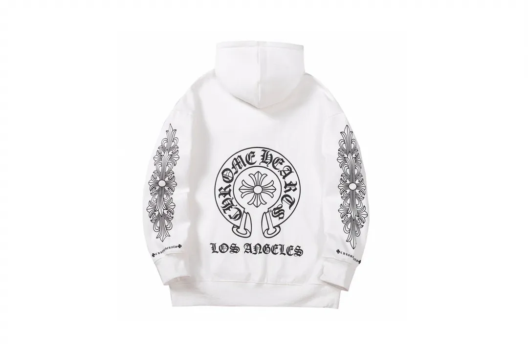 M18—P210 -Chrome Hearts/Chrome Hearts printed sweatshirt cardigan jacket -420 grams of high-density, high-quality wool, soft, delicate and skin-friendly, soft and silky to the touch, warm and skin-friendly -The hardware zipper accessories are all customized and full of details -Colour: black white -Size: S M L XL